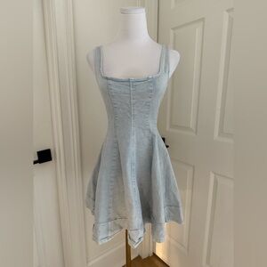 Mustard Seed Sky Blue Flared Mini Dress